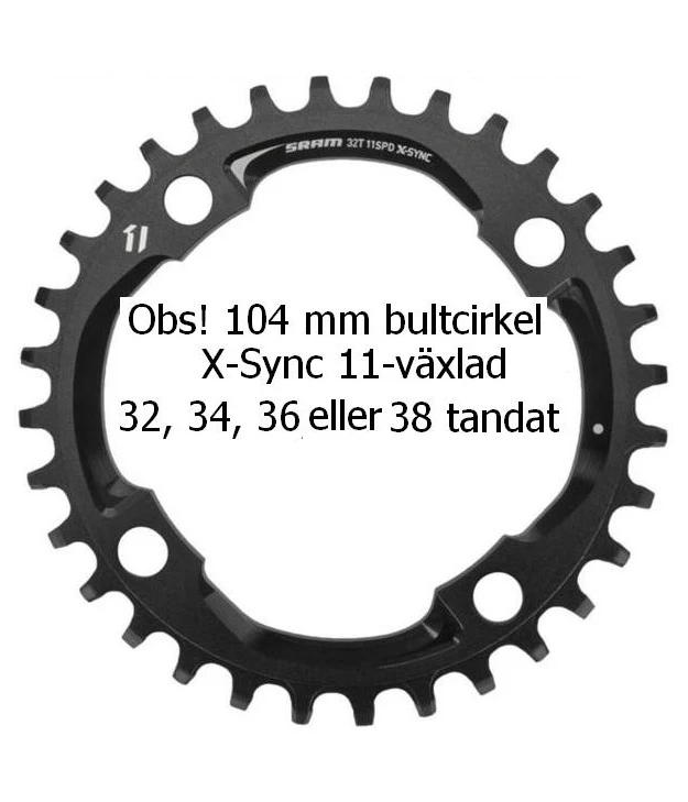 Sram XO X-Sync Framdrev För 11 Växlat. 3 Sram XO X-Sync Framdrev För 11 Växlat.